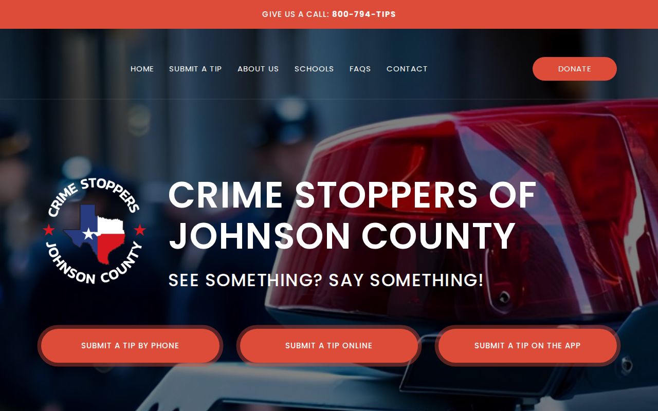Johnson County Crime Stoppers anonymous tip information